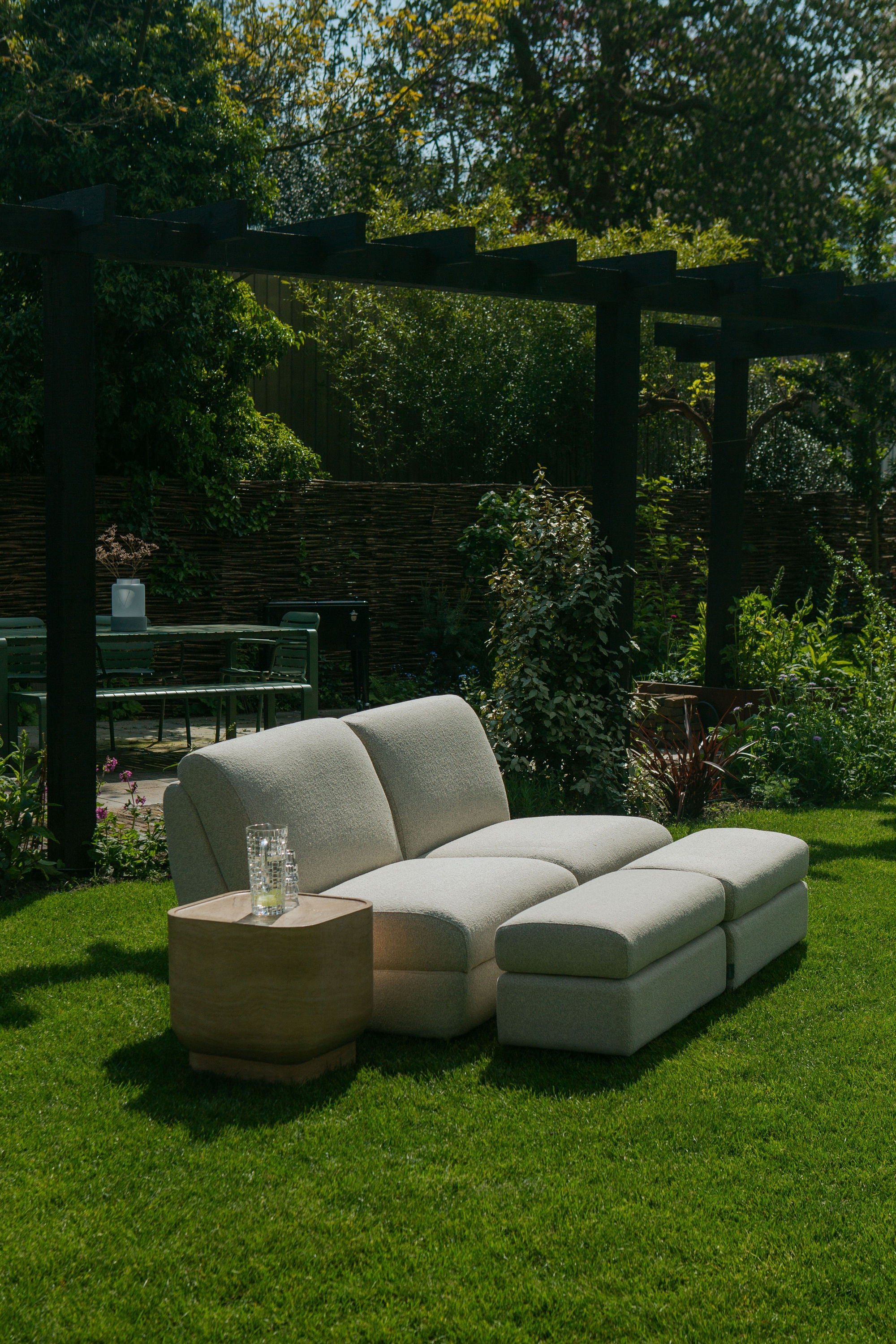 Zuiver Noble Beige Travertine Style Pill Oval Side Table